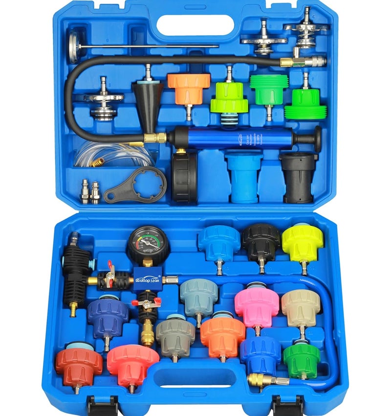 GallopMax Radiator Pressure Tester Kit Coolant Pressure Tester Set with 31 PCS Universal Adapters Automotive Vacuum Type Coolant Refill for Vehicle - Image 1